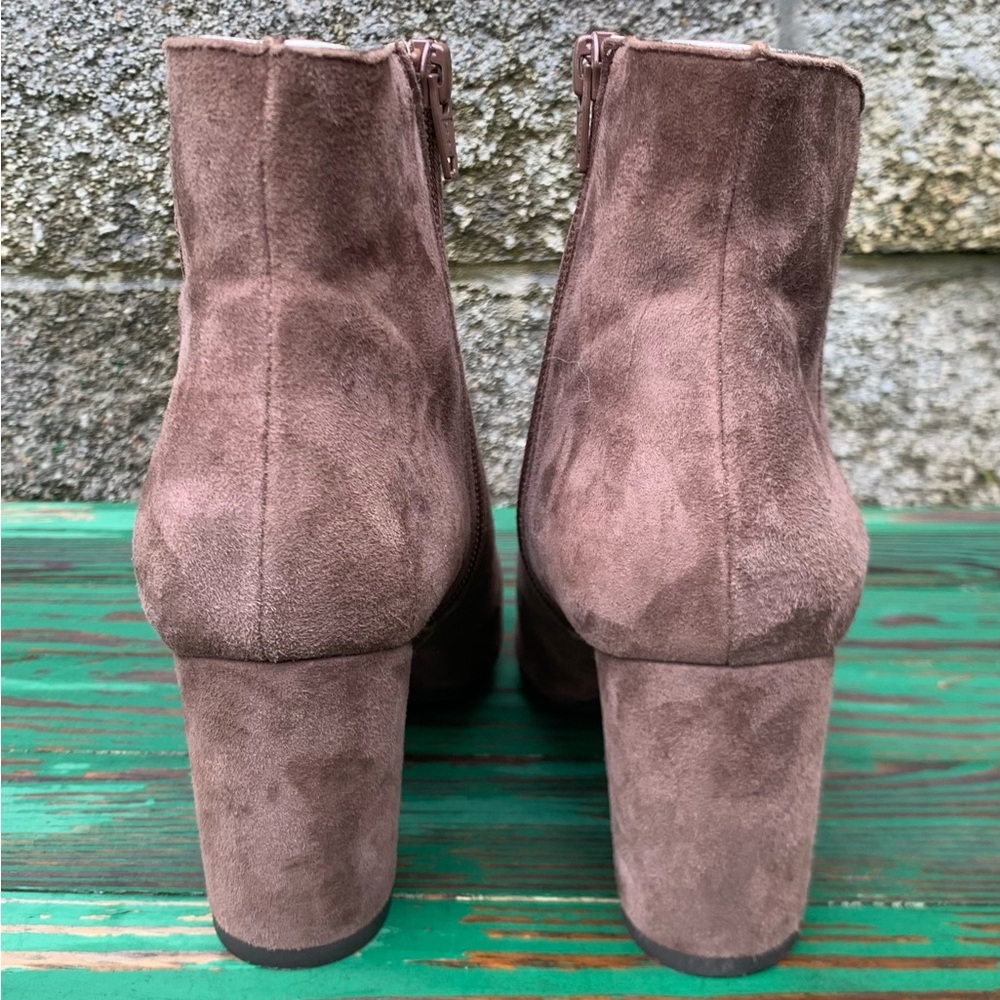 Brenda Zaro Womens Leather Suede Block Heel Tania Boots Size 7.5 US Tan Spain - Picture 9 of 16